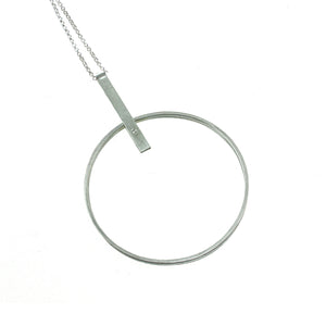 silver hoop necklace with a diamond by eko jewelry design, Faith